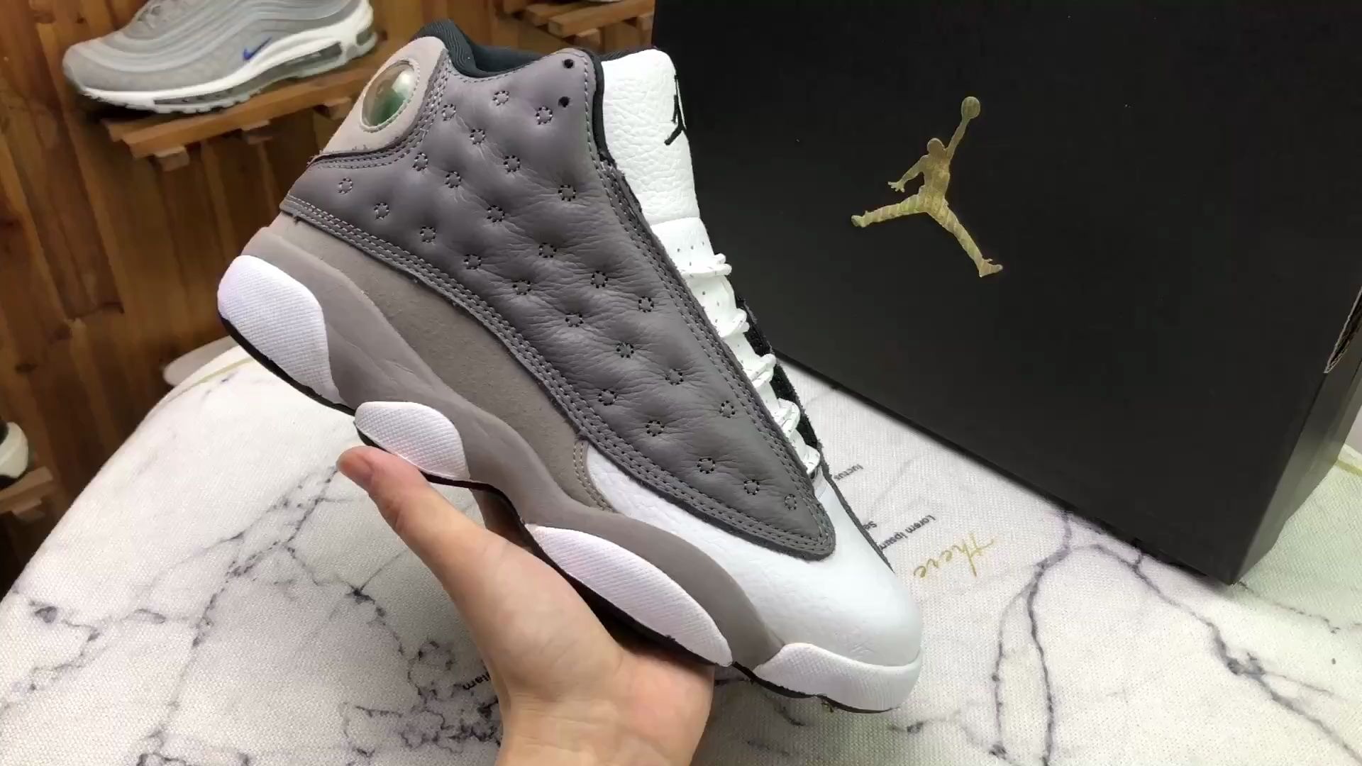 乔13 air jordan 13 "雾霾灰"配色 aj13 头层皮 414571-016
