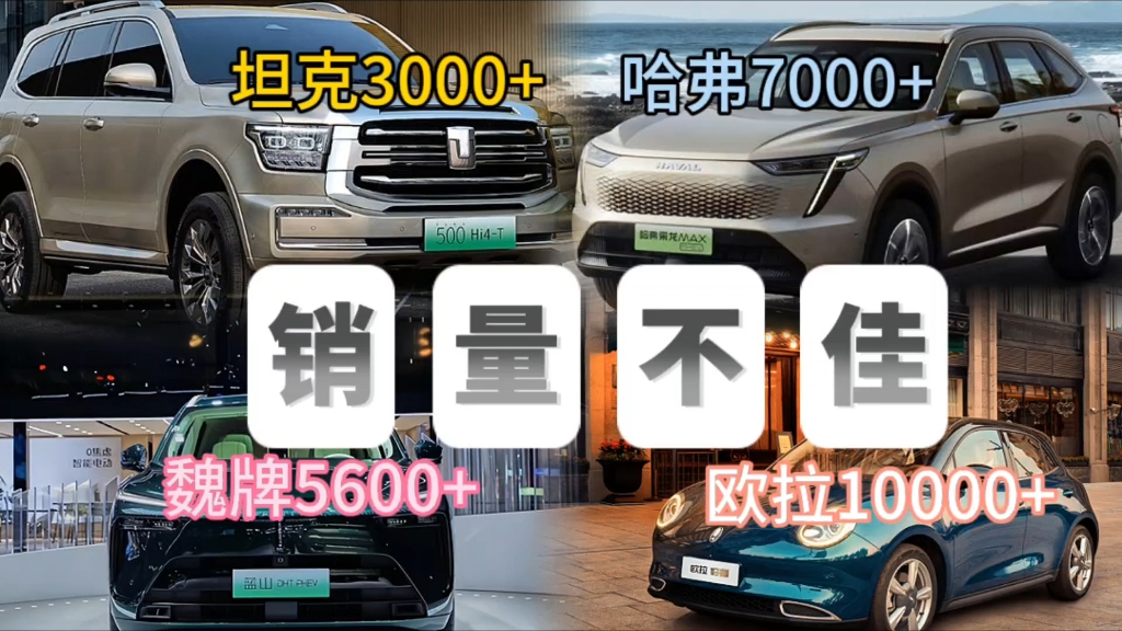 长城集团8月新能源销量公布,除了坦克品牌其他都不安逸哔哩哔哩bilibili