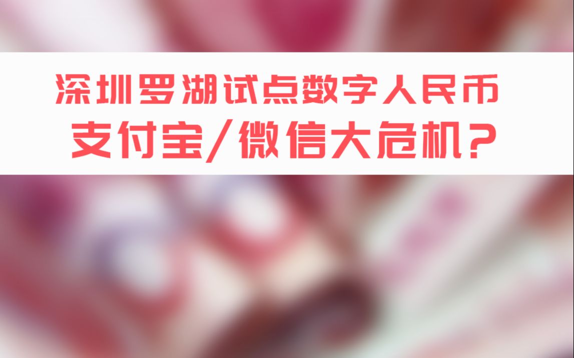 深圳罗湖试点数字人民币,支付宝/微信大危机哔哩哔哩bilibili