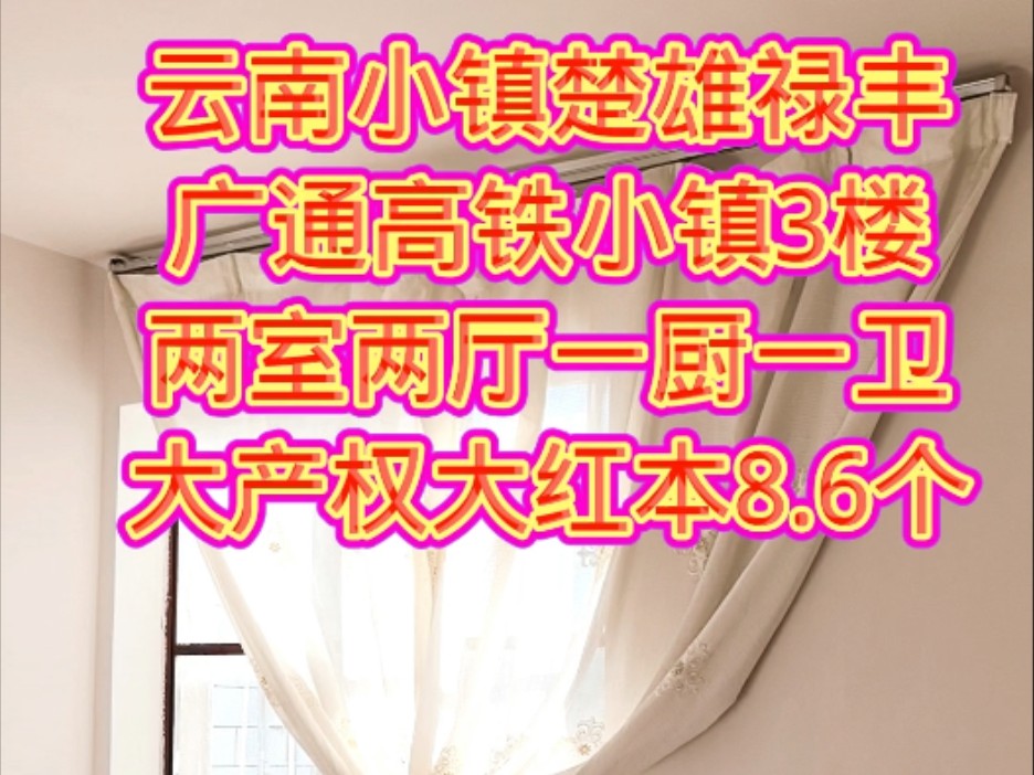 云南小镇楚雄禄丰广通高铁小镇3楼两室两厅一厨一卫大产权大红本8.6个哔哩哔哩bilibili