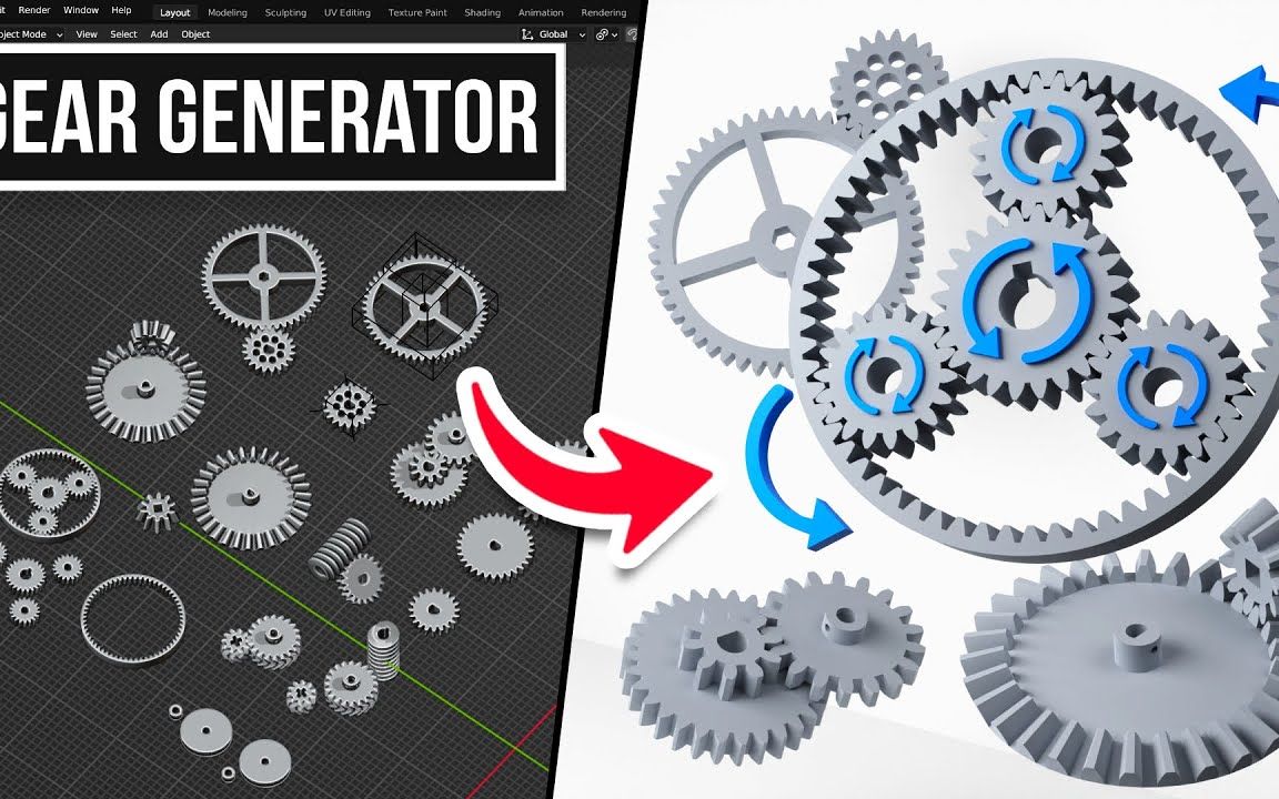 Blender 中改变游戏规则的齿轮: 精确齿轮(中英文字幕)哔哩哔哩bilibili