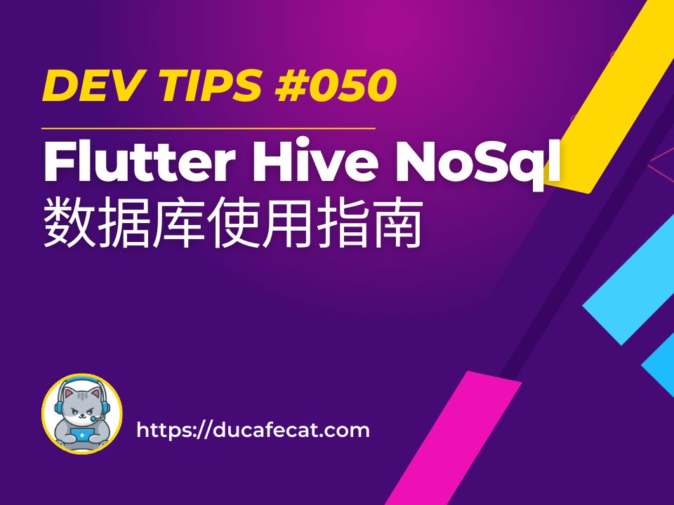 Flutter Hive NoSql 数据库使用指南 | 独立开发猫哥哔哩哔哩bilibili