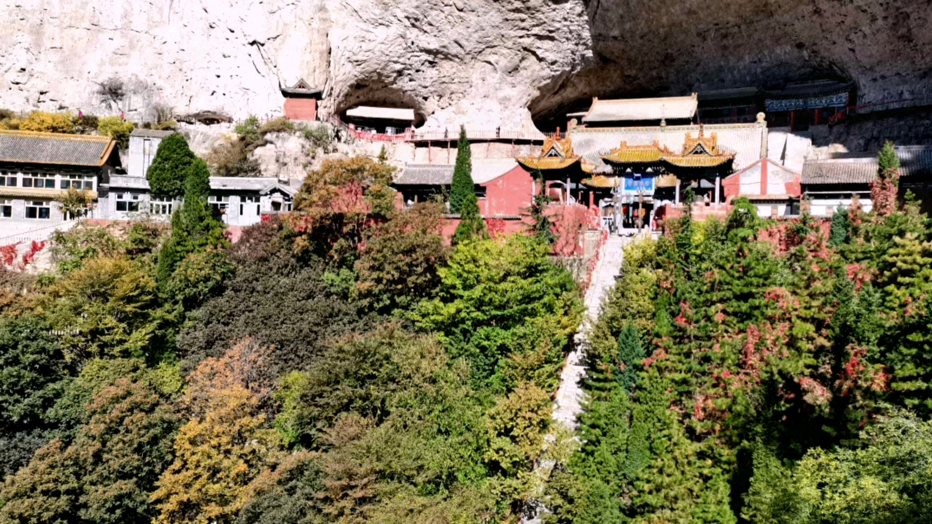 绝壁古寺,天下第一道观,山西绵山云峰寺