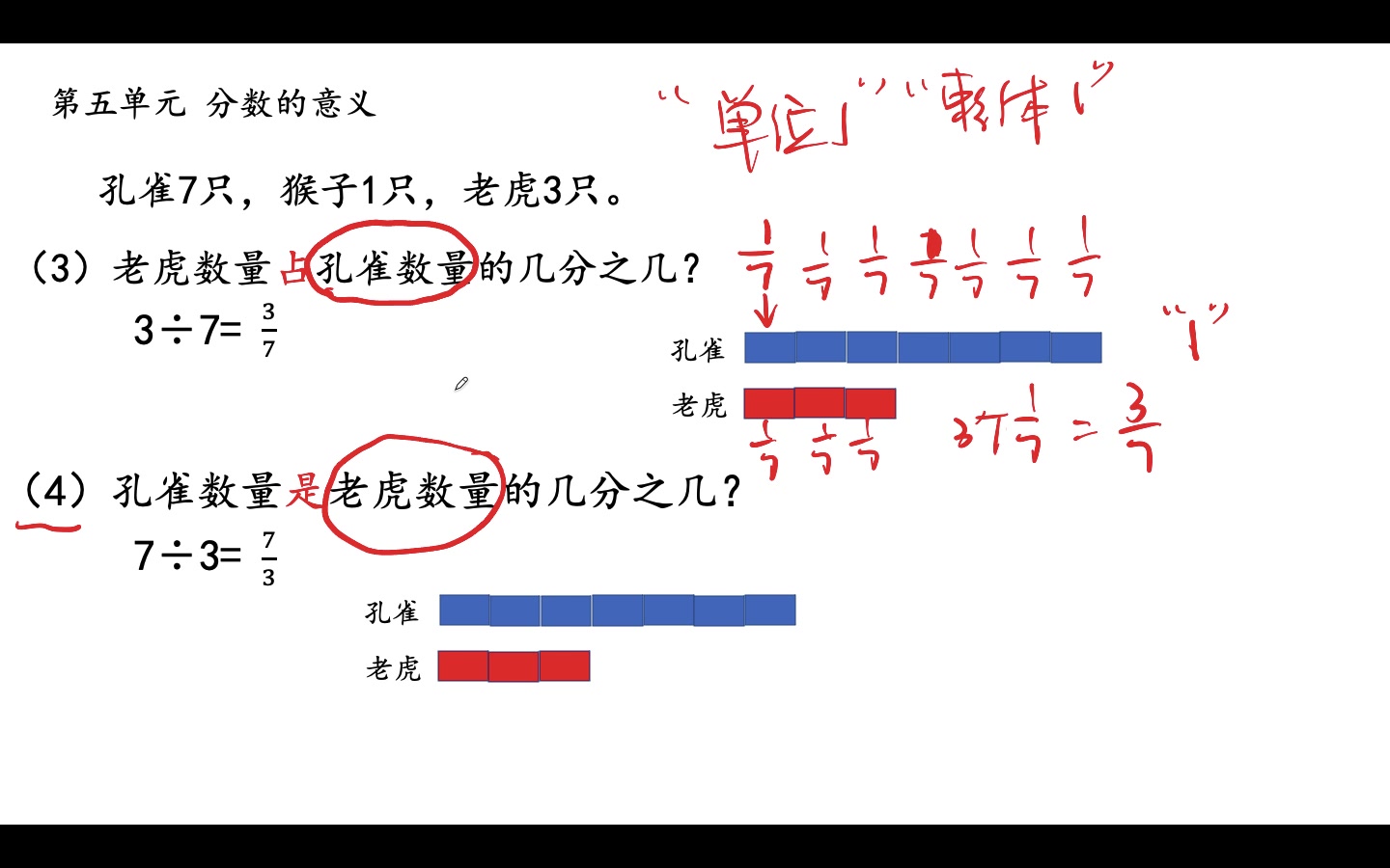 五上课本精讲第五单元分数与除法A占B的几分之几(五)哔哩哔哩bilibili