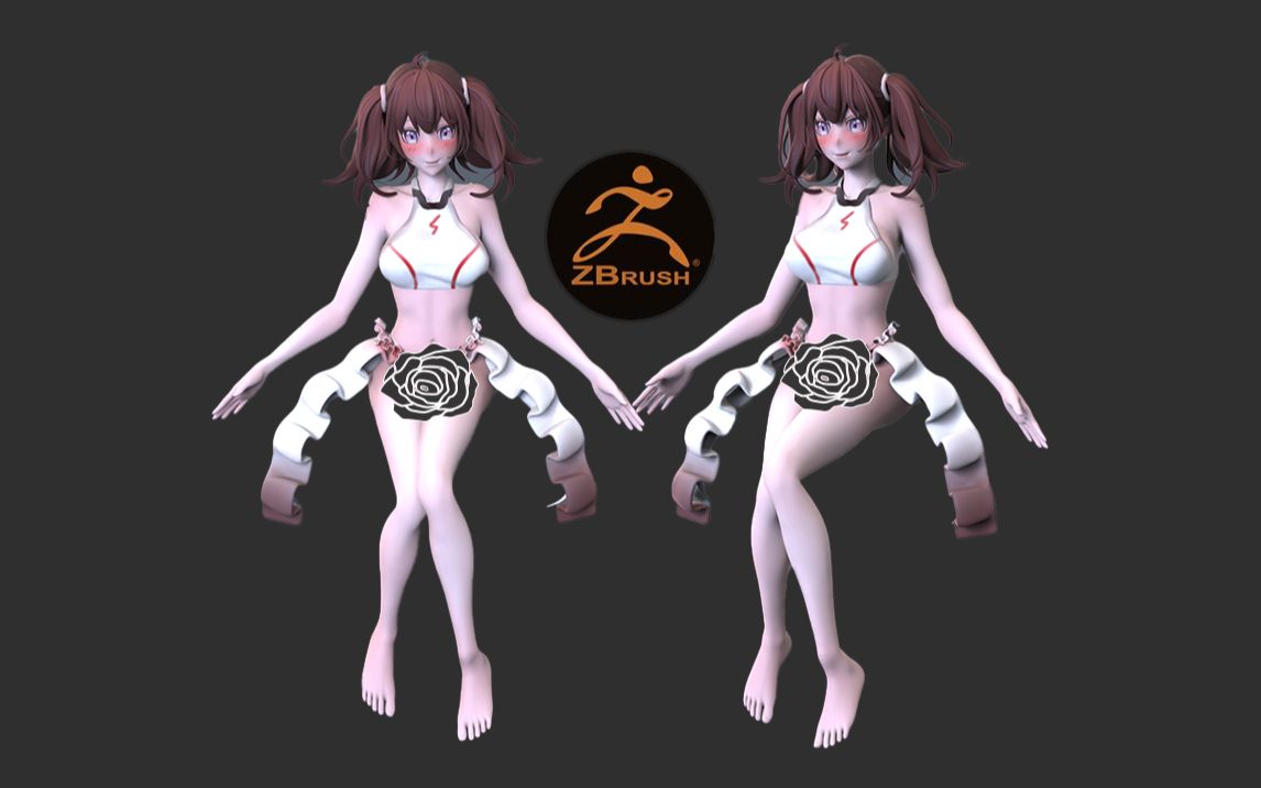 【zbrush雕刻】maya zbrush 机甲少女性感人体雕刻教学,从裸模开始