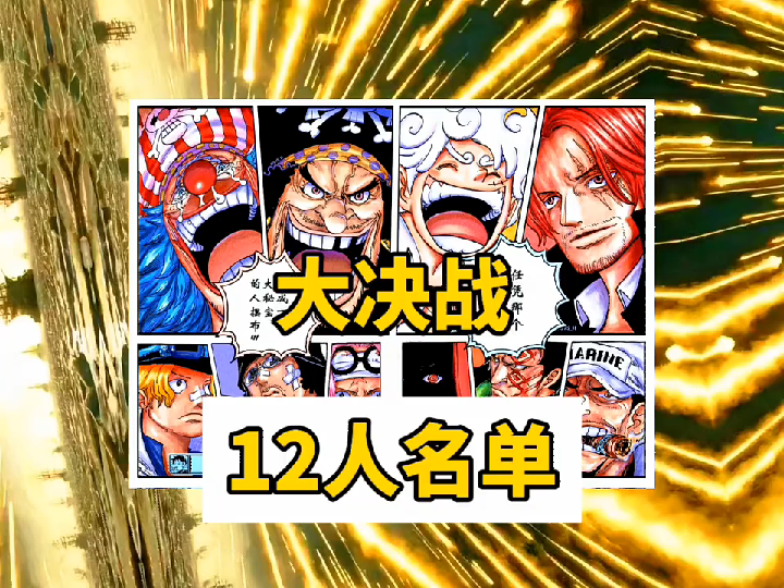 海贼王大秘宝决战12人名单