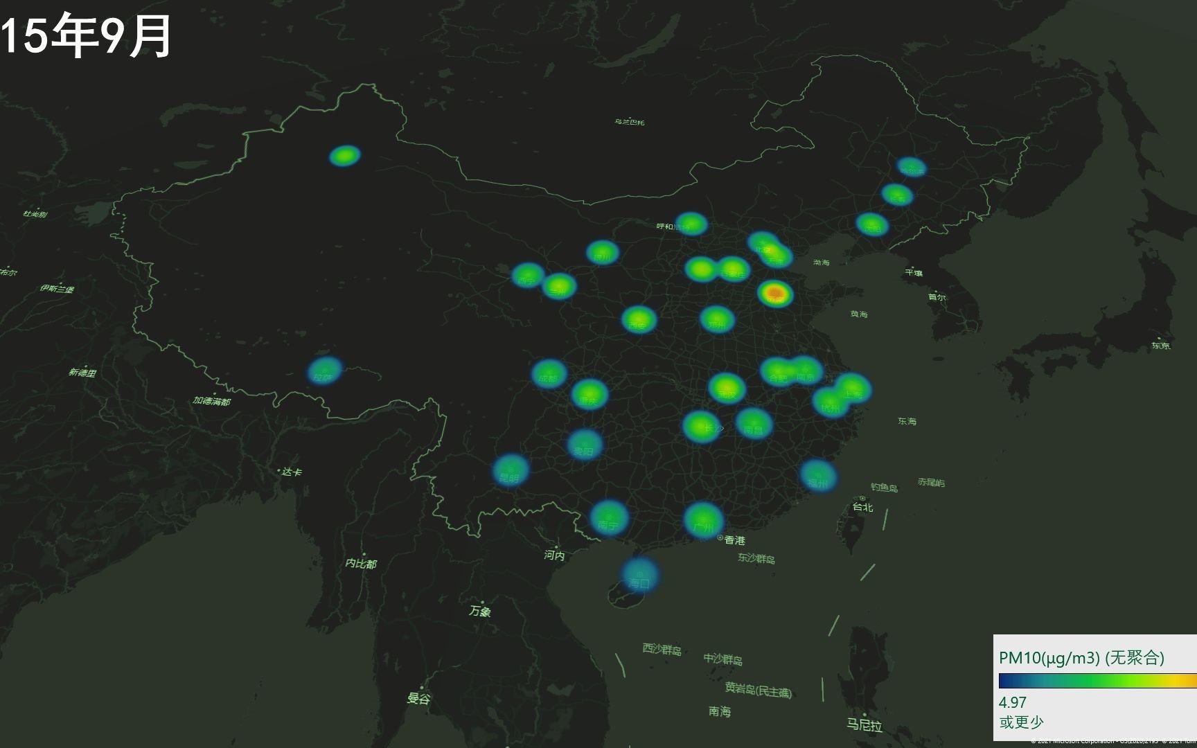 全国主要城市PM10浓度变化趋势20132021哔哩哔哩bilibili