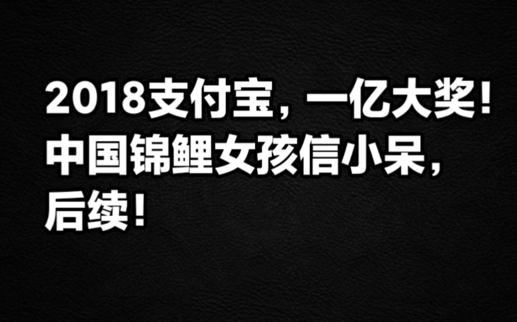 2018支付宝中国锦鲤女孩,信小呆中一亿大奖,后续!哔哩哔哩bilibili