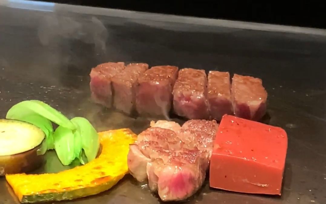 【日本美食】神户牛肉沙朗铁板烧牛排