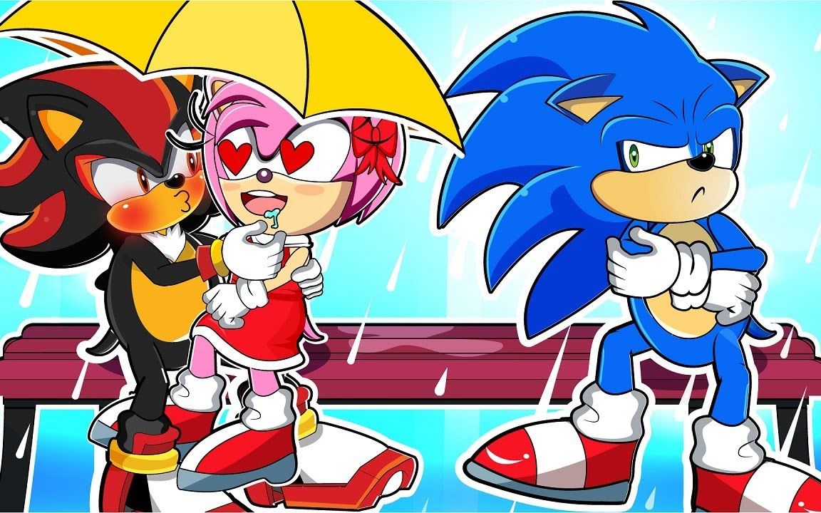 索尼克动画:艾米与音速在一起了,索尼克冷眼旁观,滑稽极了!