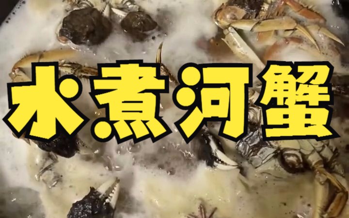 【螃蟹做法】水煮河蟹做法:简单、好吃!熟的快!哔哩哔哩bilibili