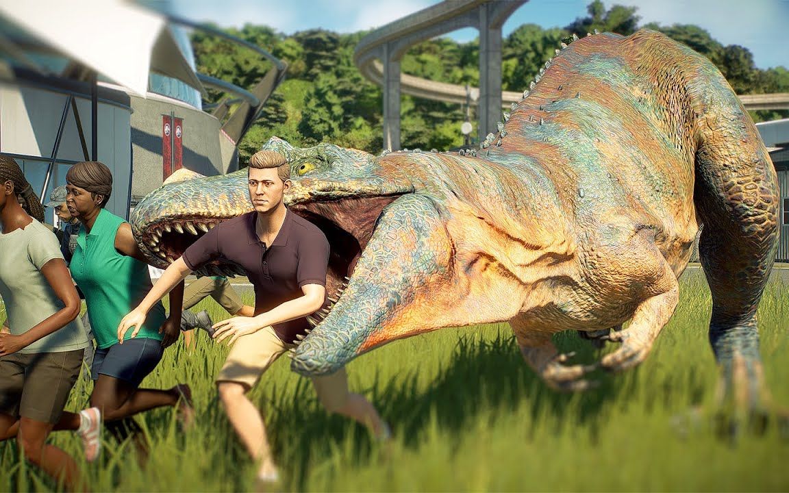 2x角鼻龙vs2x虔州龙恐龙突围激战侏罗纪世界进化2电影级特效画质