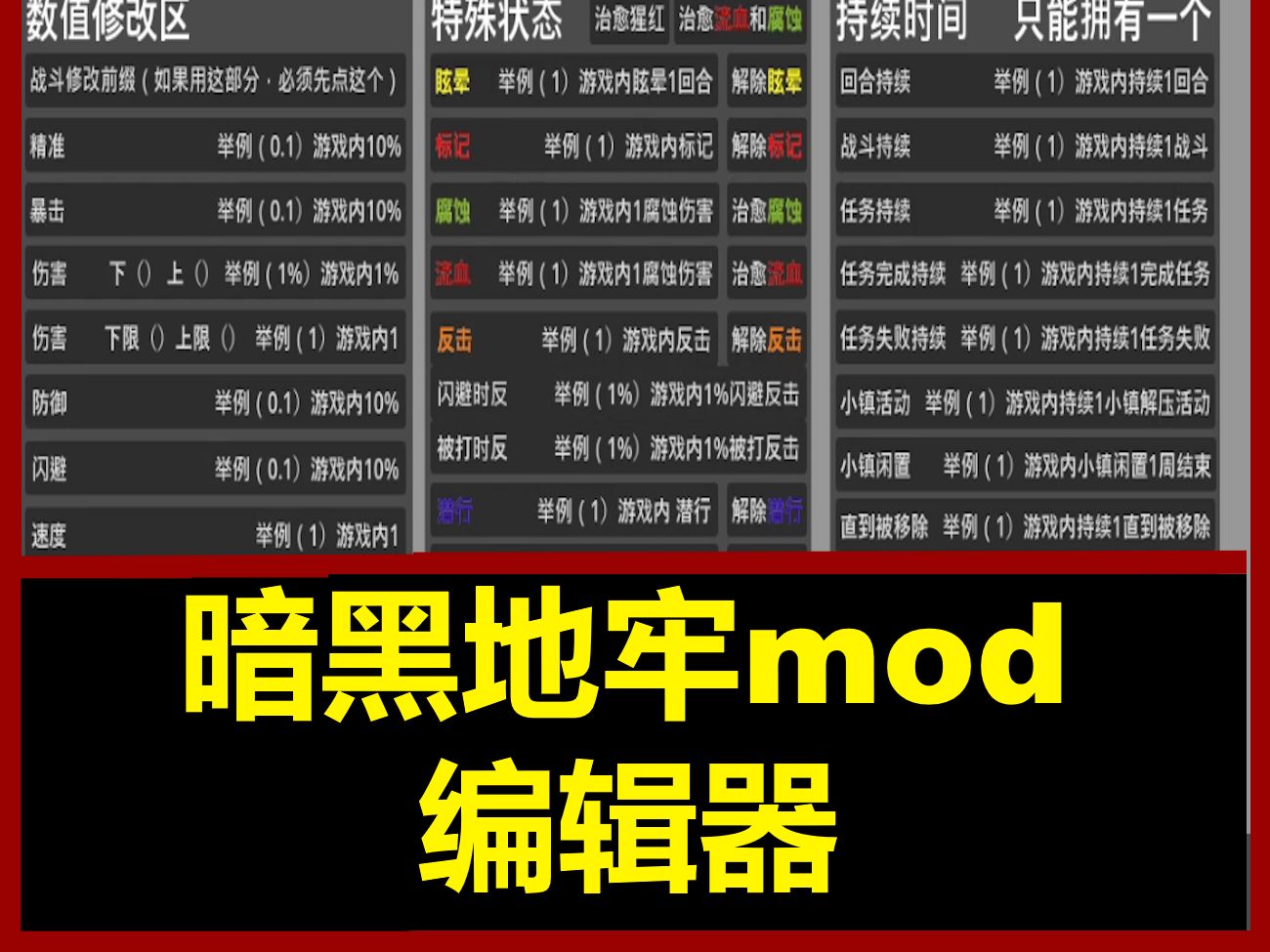 [暗黑地牢mod编辑器]图像化编辑器,按按按钮就能创造代码!量产代码的新工具!v0.02哔哩哔哩bilibili演示