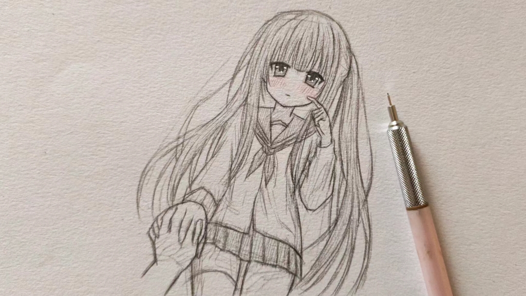 这样画太简单了,动漫女生的画法一看就会!