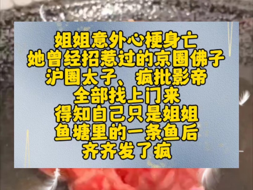 他们发现我跟姐姐长得有八分相似,直接视我为姐姐替身,肆意侮辱践踏.被疯批影帝刁难:「这是你姐姐欠我的!」被沪圈太子封杀:「跪下求我,我就考...