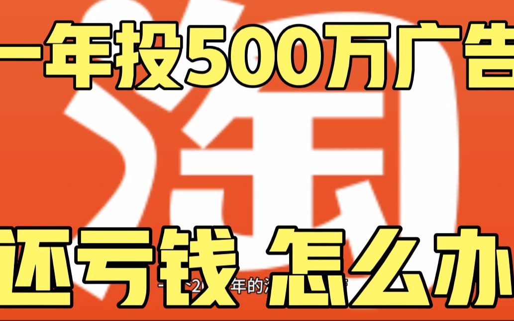 淘宝店铺一年投广告费500万,从年赚80万到亏钱,到底怎么办?哔哩哔哩bilibili