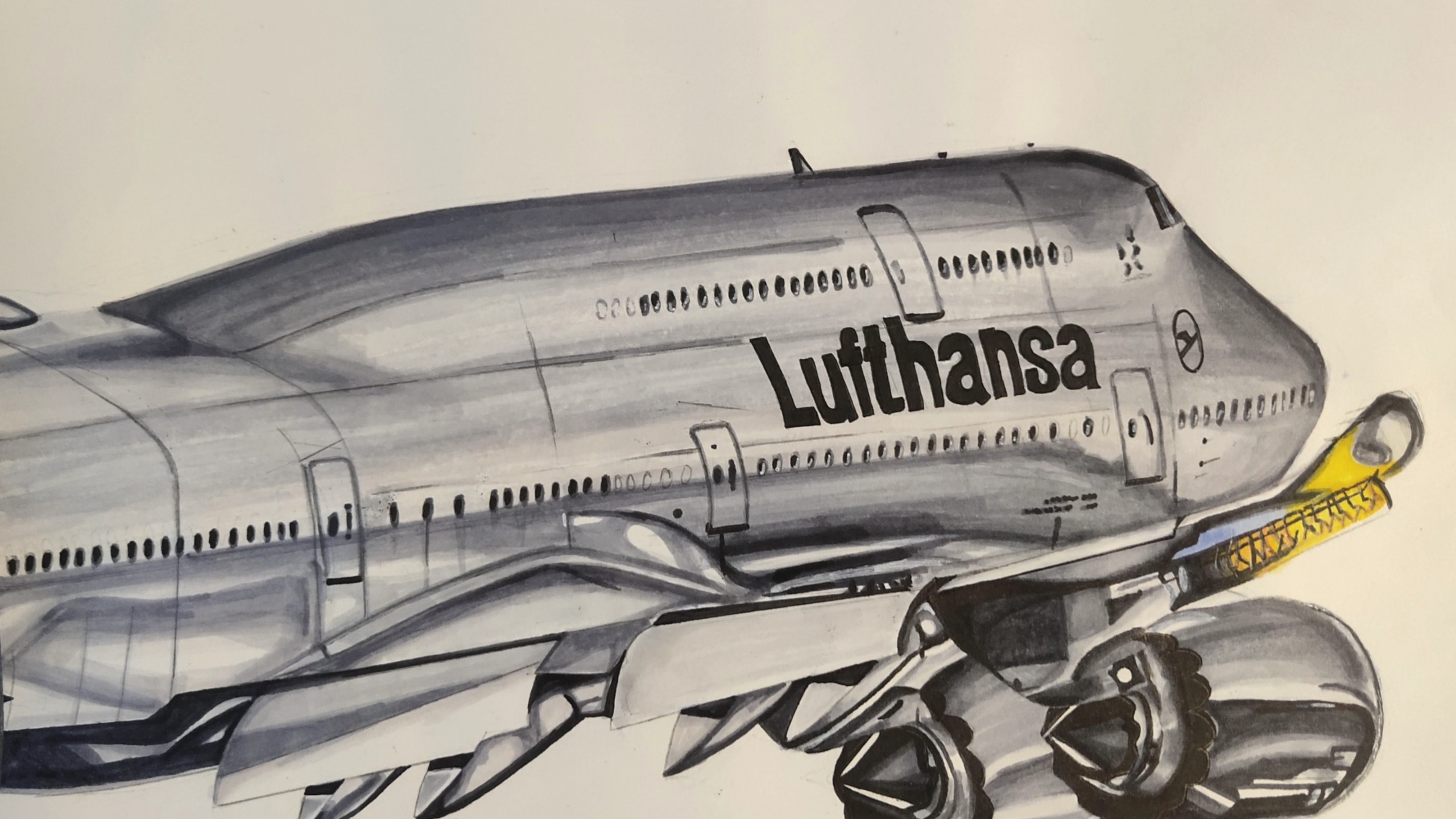 手绘汉莎航空748ⅰ#747