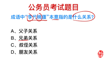 公务员考试,成语李代桃僵,原来指的是什么关系?哔哩哔哩bilibili