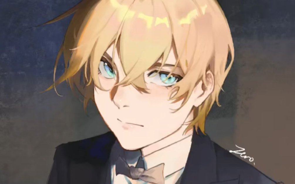 金发少年绘画过程(摸鱼)