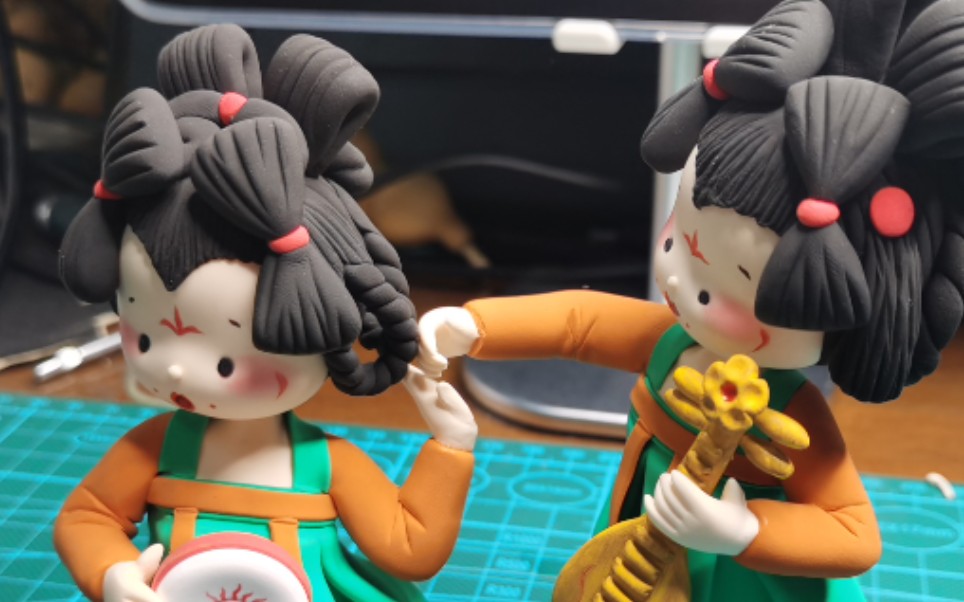 【超轻粘土】唐宫夜宴—2倍速捏脸10倍速捏娃