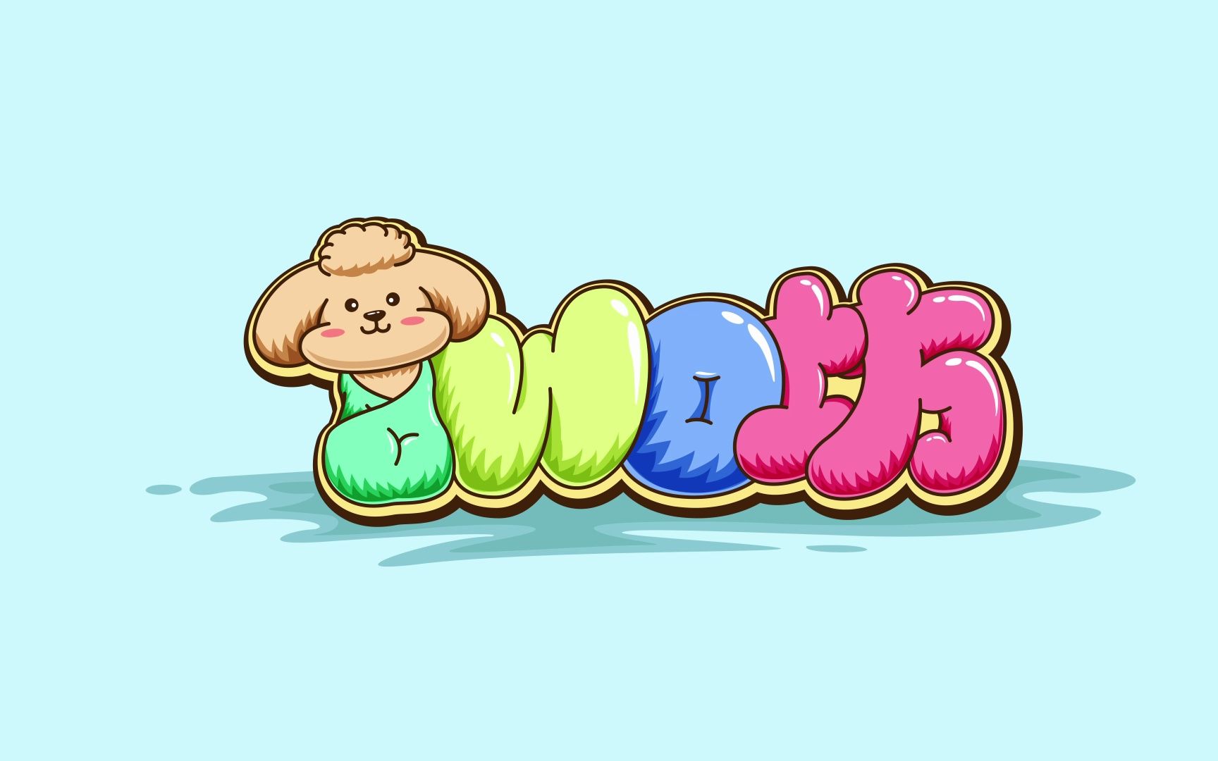 two坊-卡通pop字体涂鸦设计