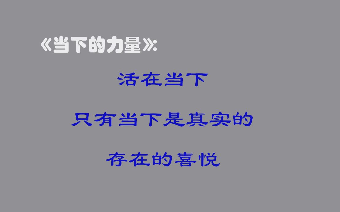 [图]《当下的力量》—活在当下！ 生命的唯一栖身之所