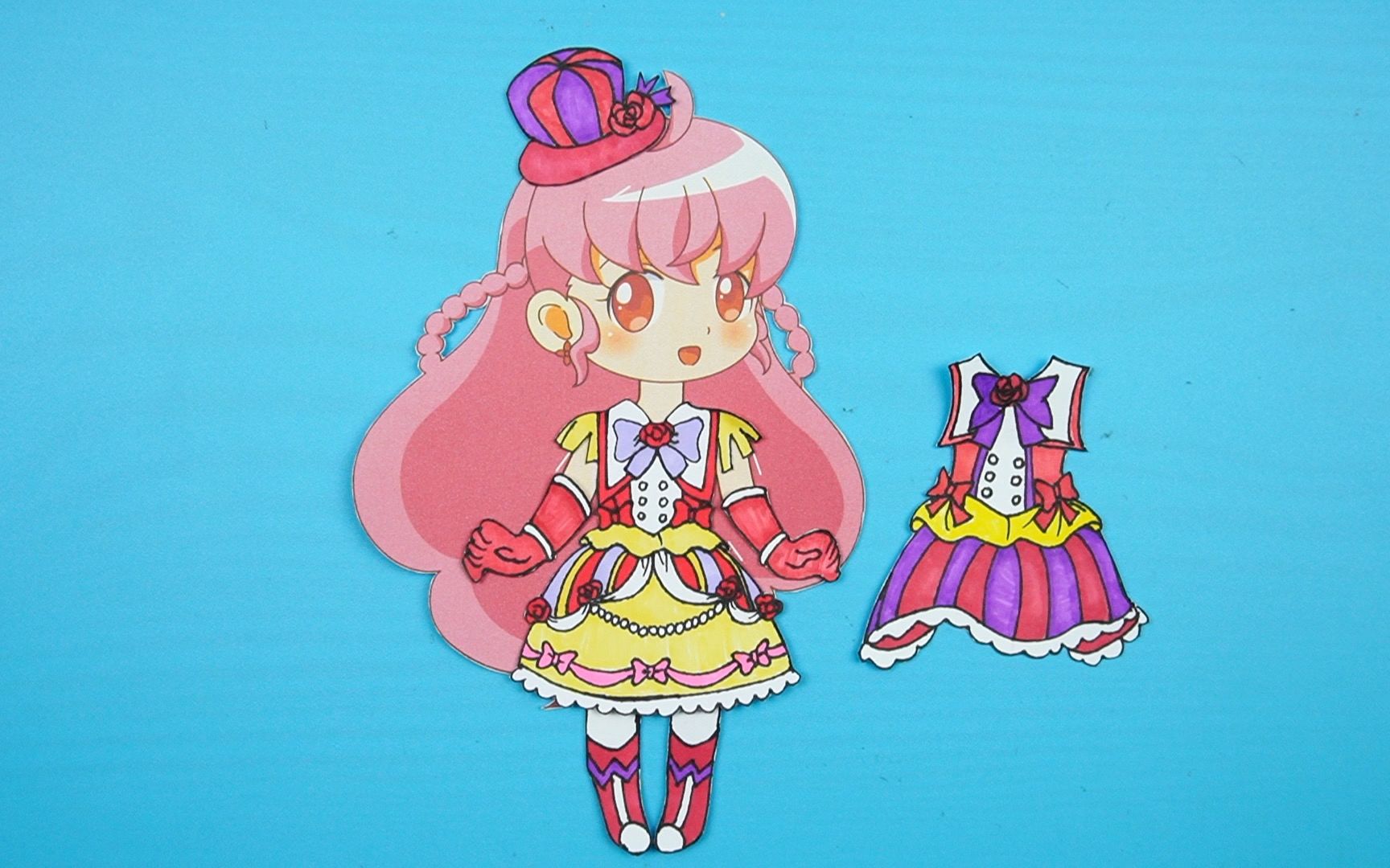 巴啦啦小魔仙纸娃娃手工,施巧灵升级变身装手绘教程