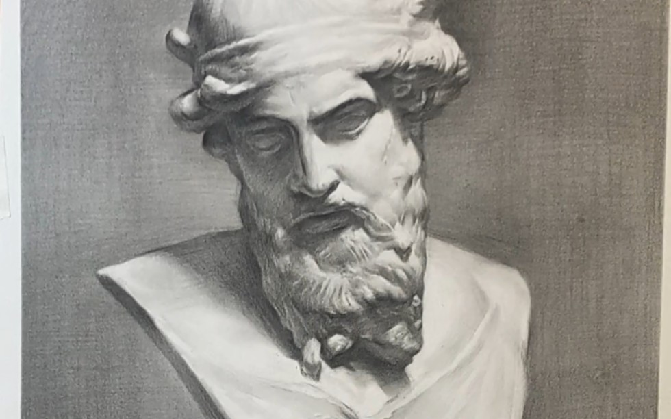 画室小保安素描石膏像课程_柏拉图石膏像(整体画面调整)