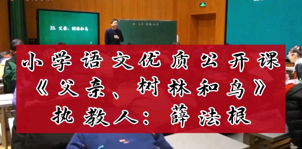 [图]小学语文特级教师优质公开课《父亲、树林和鸟》执教人：薛法根