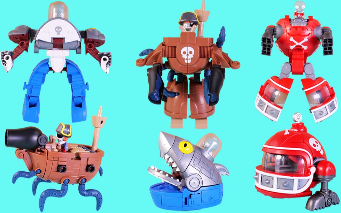 机甲橄榄球战车机械鲨鱼章鱼海盗船变形战甲玩具