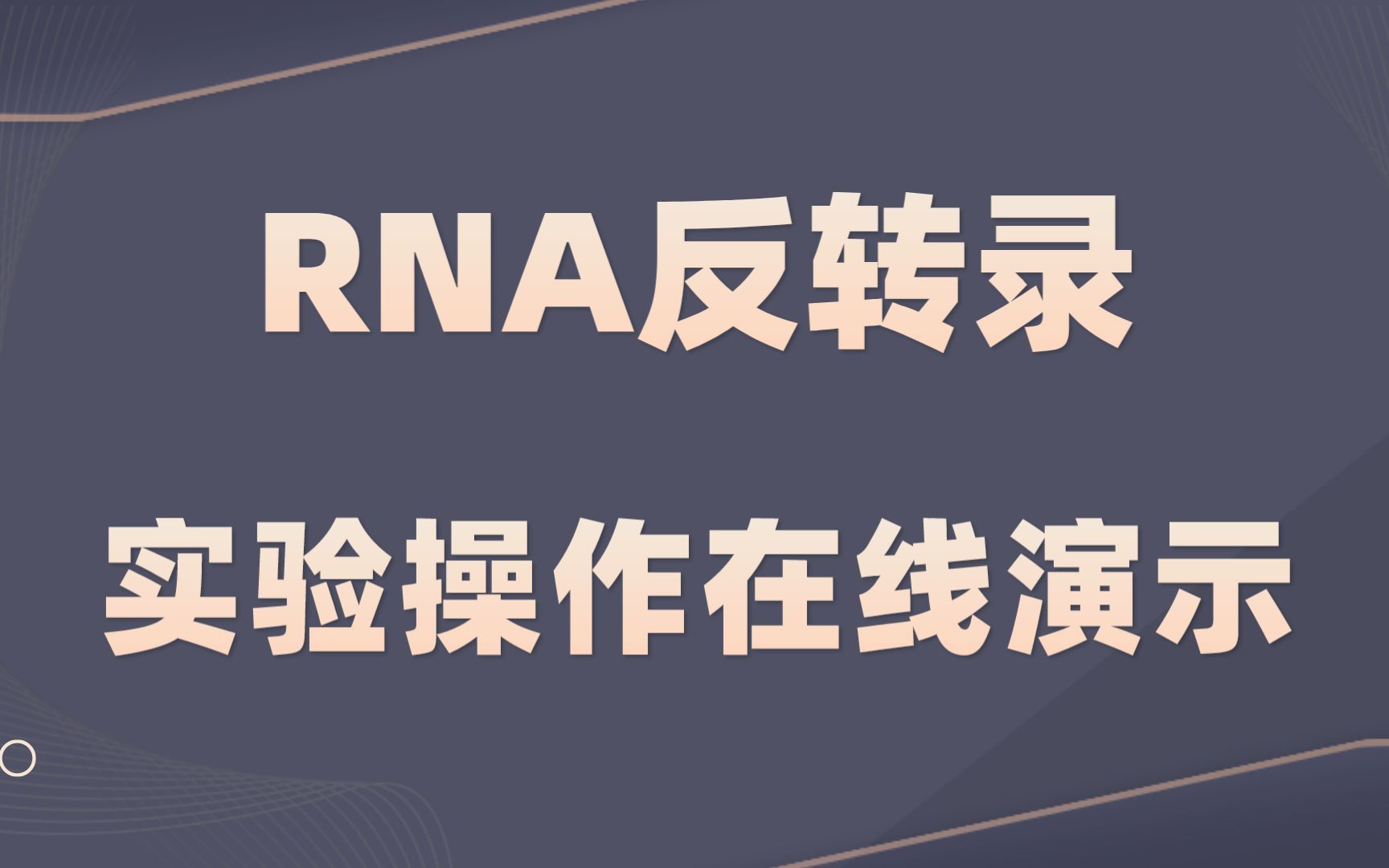 RNA反转录的实验操作视频演示哔哩哔哩bilibili