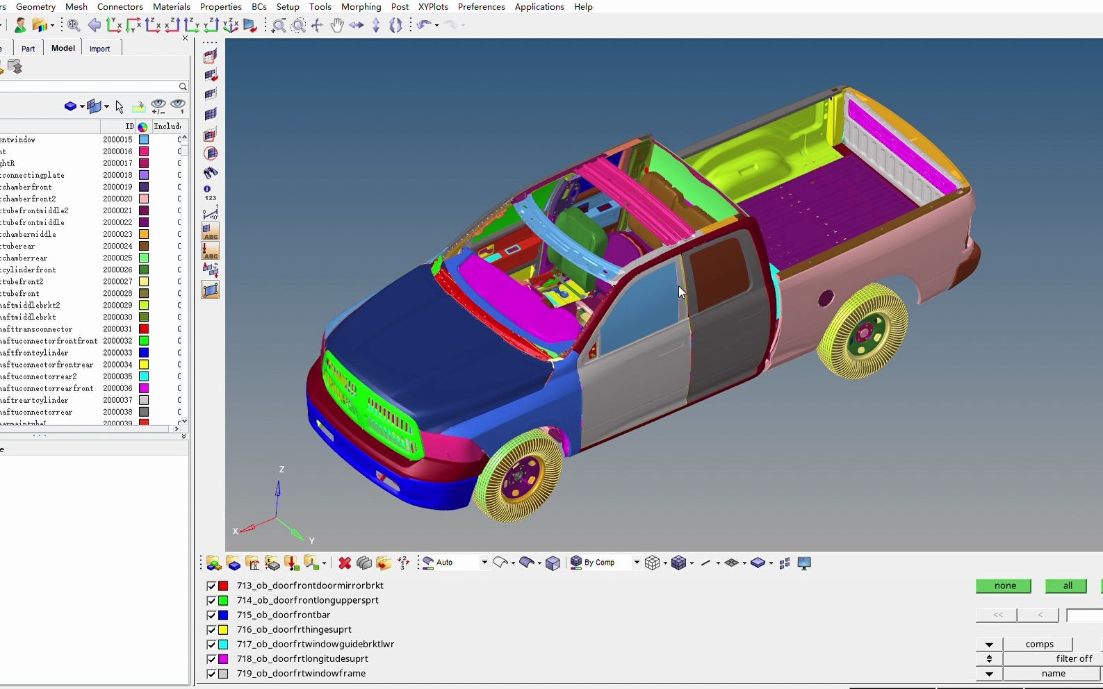 toyota truck lsdyna 碰撞模型