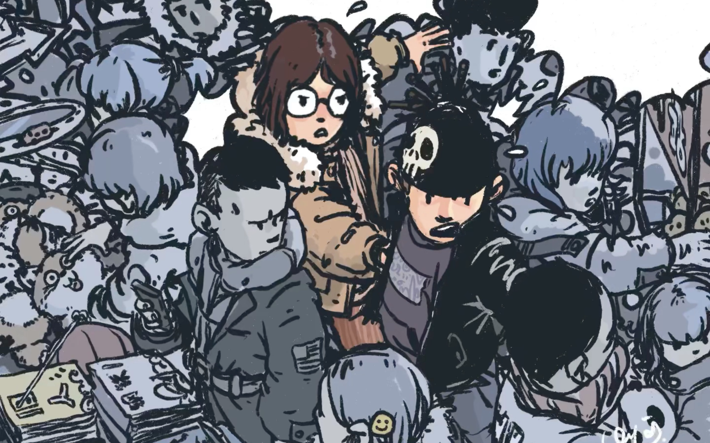 【海哥啊】《带你穿越拥挤的人潮》插画绘画全过程_哔哩哔哩_bilibili