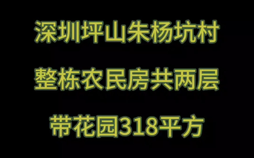 深圳坪山朱杨坑村整栋哔哩哔哩bilibili