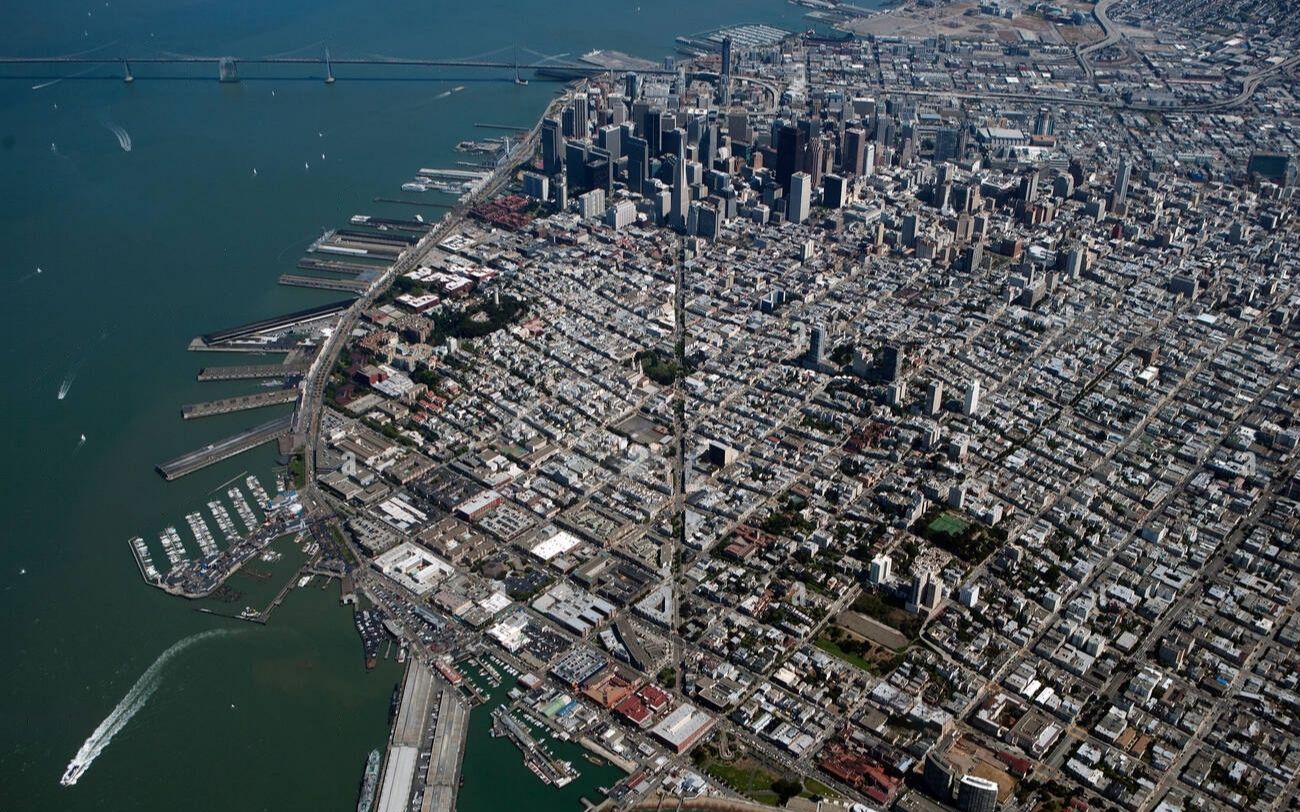 旧金山城市港口和码头航拍