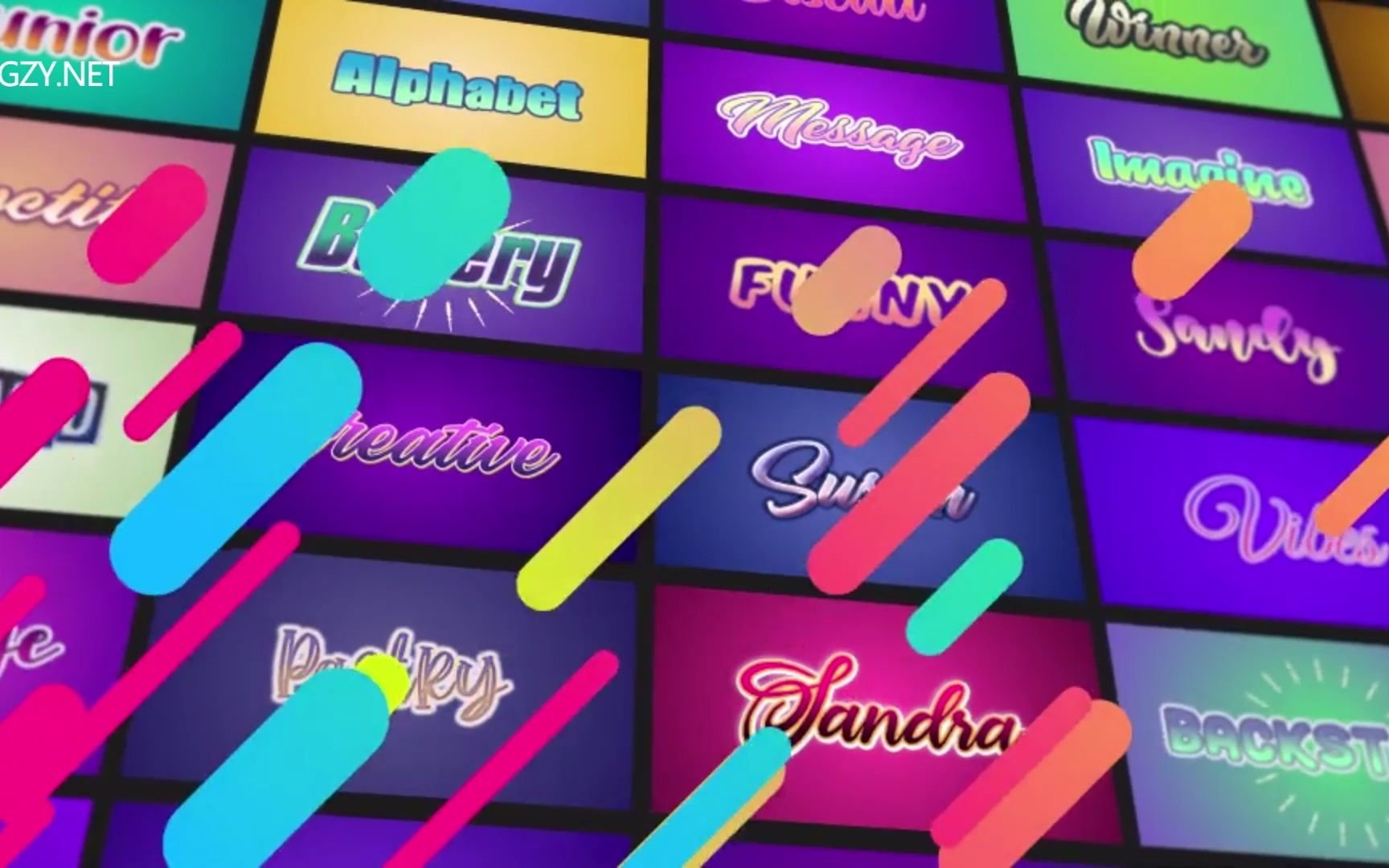 pr模板|300 创意文字弹出元素包-creative pop ups pack