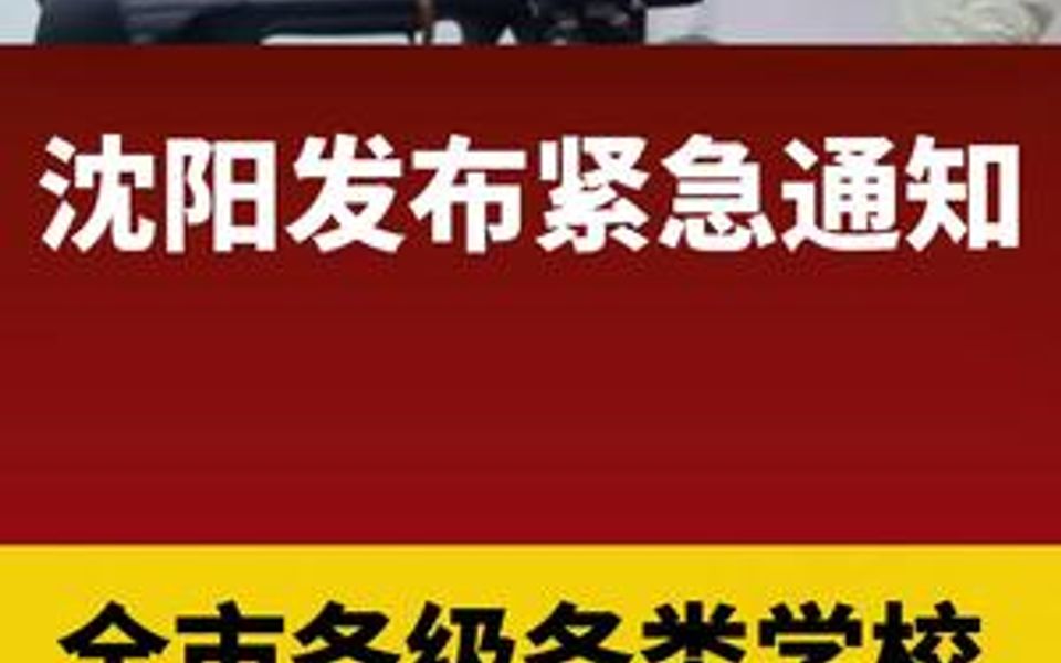 沈阳发布紧急通知!全市各级各类学校停课一天哔哩哔哩bilibili