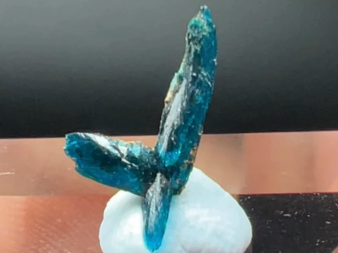 浮生大晶体磷酸锌铜矿Veszelyite 1.1cm 云南昆明哔哩哔哩bilibili