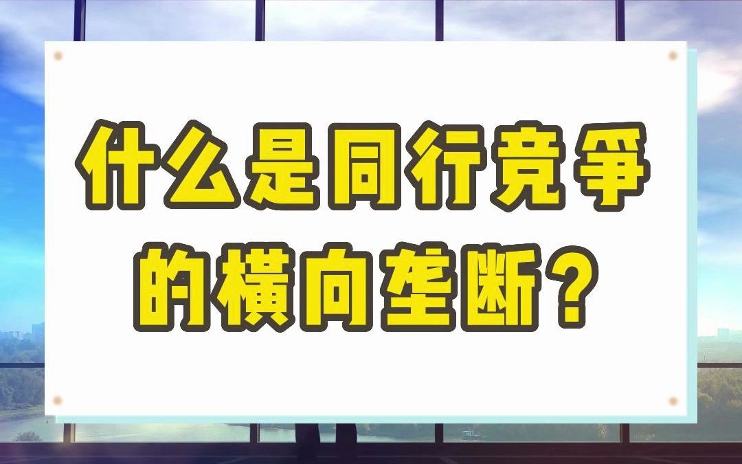 什么是同行竞争的横向垄断?哔哩哔哩bilibili