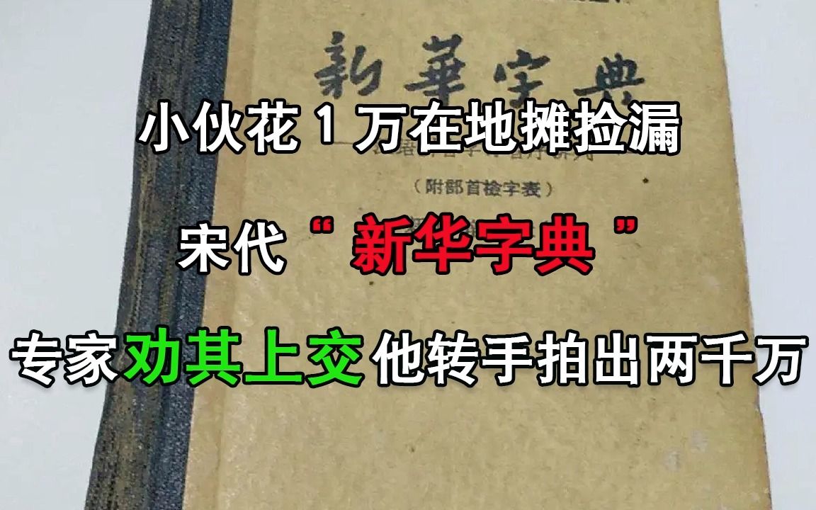 小伙花1万在地摊捡漏宋代“新华字典”,专家劝其上交,他转手拍出两千万哔哩哔哩bilibili