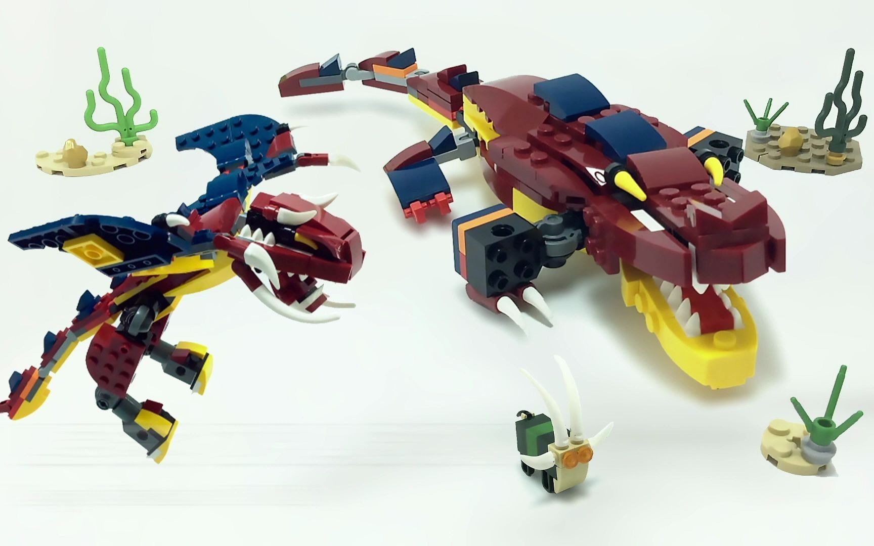 乐高moc教程 创意百变31102 套内鳄鱼 拼搭指南_哔哩哔哩_bilibili