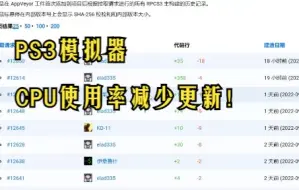 模拟器更新 PS3模拟器 CPU占用率优化更新 在 Steam 平台或笔记本电脑等移动设备上使用 RPCS3 时的体验会有所改善