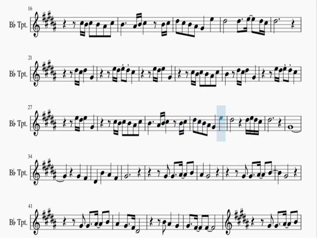 [图]小号 The Final Countdown  谱 Trumpet Sheet Music - How to play The Final Countdown