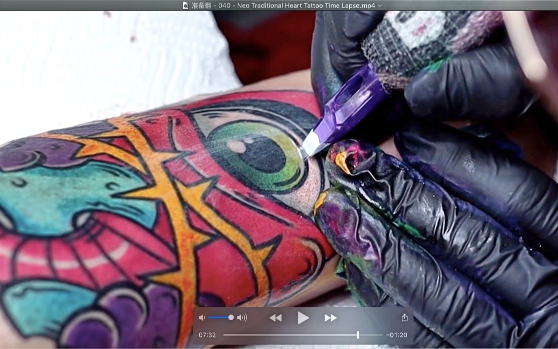 转载,新传统心脏纹身时间流逝 Neo Traditional Heart Tattoo Time Lapse哔哩哔哩bilibili