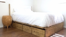 木工 帅哥制作有储物功能的双人床 哔哩哔哩 つロ干杯 Bilibili