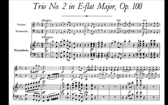 [图]舒伯特曲谱同步 D.929 降E大調钢琴三重奏 流浪 Piano Trio No.2 in Eb, D.929 (Trio Wanderer)