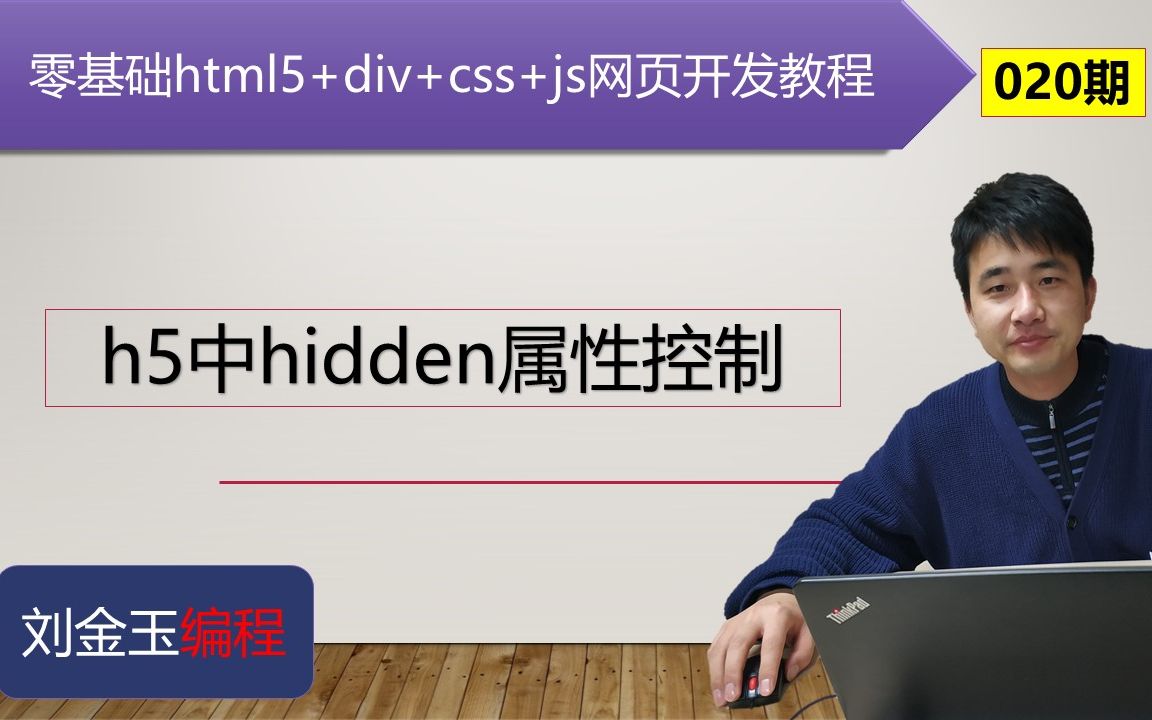 零基础html5+div+css+js网页开发教程第020期 h5中hidden属性控制哔哩哔哩bilibili