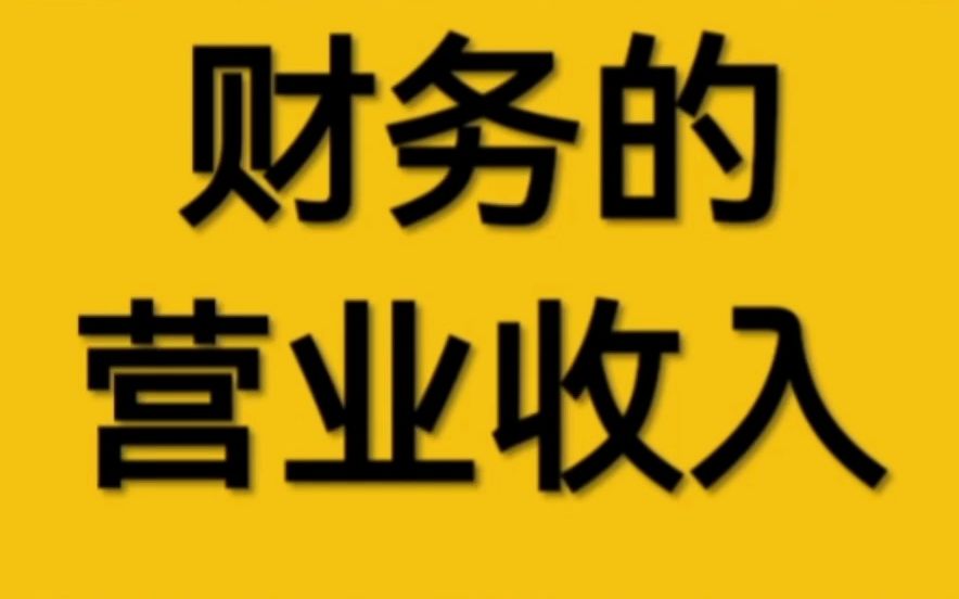 财务中的营业收入哔哩哔哩bilibili