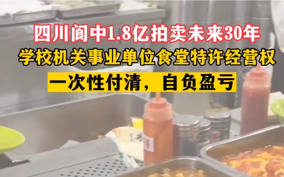 四川阆中1.8亿拍卖未来30年学校机关事业单位食堂特许经营权哔哩哔哩bilibili