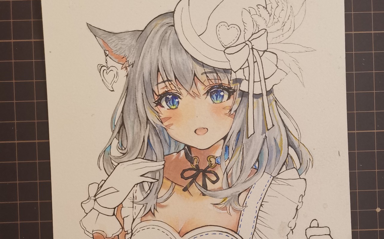 【手绘】摸鱼一个猫耳爱丽丝少女呀_哔哩哔哩 (゜-゜)つロ 干杯